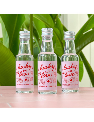 Etiquetas de Botellas de Licor Mini Suerte en el Amor - 16 Pzas