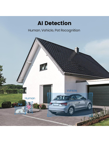 Cámara de Seguridad AOSU 2 Paquete 3K WiFi Exterior 360