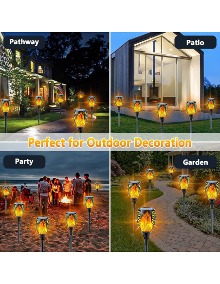 Antorchas Solares Shengyujie Paquete de 4 Llama Brillante
