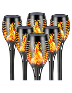 Luces de antorcha solar Hotomely 6Pack con llama LED