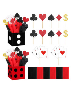 Set de Decoración de Fiesta Casino Zhanmai 2 Cajas 15x15 cm