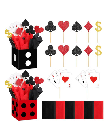 Set de Decoración de Fiesta Casino Zhanmai 2 Cajas 15x15 cm