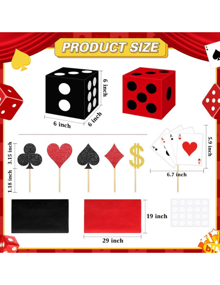 Set de Decoración de Fiesta Casino Zhanmai 2 Cajas 15x15 cm