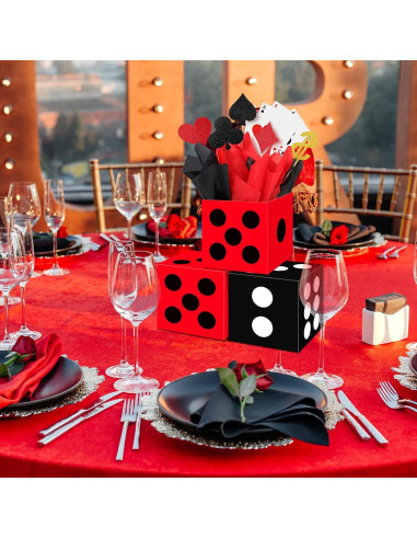 Set de Decoración de Fiesta Casino Zhanmai 2 Cajas 15x15 cm