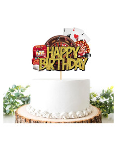 Adorno de Pastel Dorado Brillante Helewilk - Noche de Casino