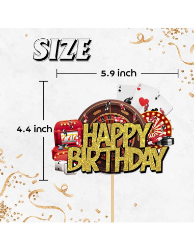 Adorno de Pastel Dorado Brillante Helewilk - Noche de Casino