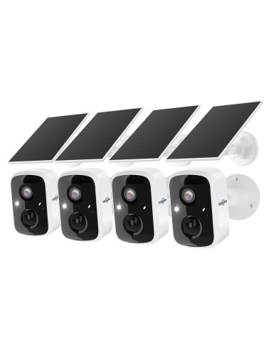 Cámara de Seguridad Hiseeu Solar 4MP Inalámbrica 4 Unidades
