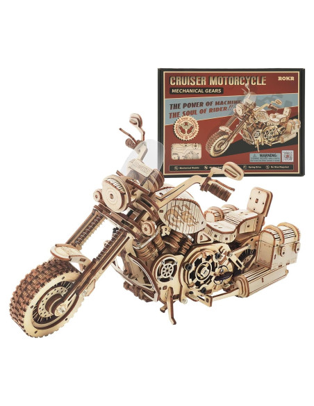 Kit de Rompecabezas 3D Motocicleta ROKR de Madera para Adultos Kit de Rompecabezas 3D Motocicleta ROKR de Madera para Adultos