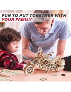 Kit de Rompecabezas 3D Motocicleta ROKR de Madera para Adultos 2