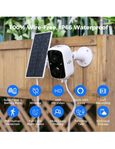 Cámara de Seguridad Hiseeu Solar 4MP Inalámbrica 4 Unidades 2