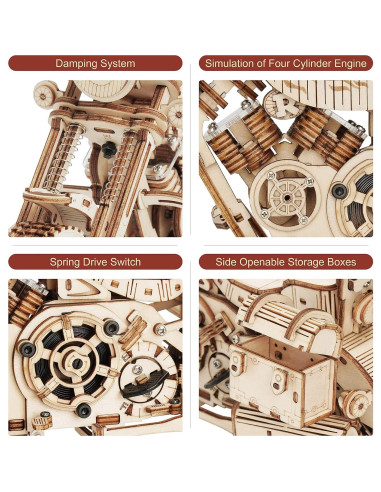 Kit de Rompecabezas 3D Motocicleta ROKR de Madera para Adultos
