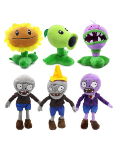 Set de 6 Peluches Plantas vs Zombis Maikerry - Regalos para Niños