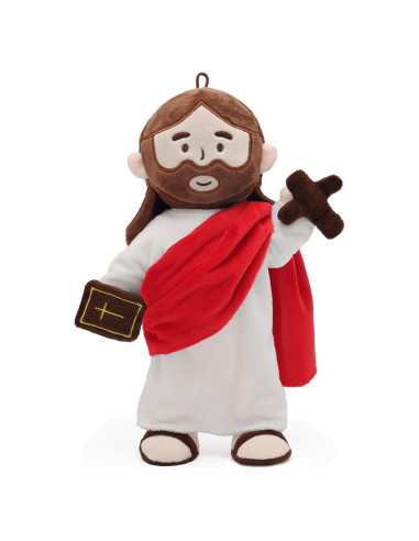 Muñeco de peluche articulado Jesús 34 cm con accesorios