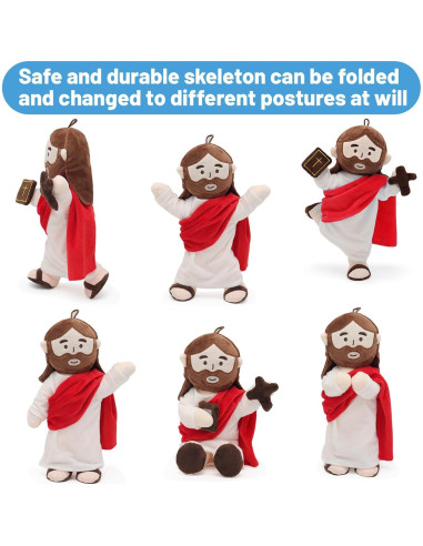 Muñeco de peluche articulado Jesús 34 cm con accesorios