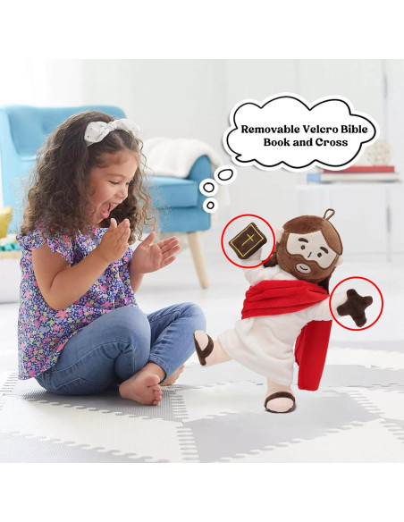 Muñeco de peluche articulado Jesús 34 cm con accesorios