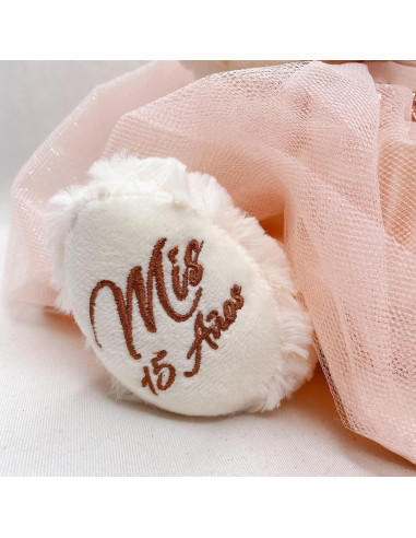 Oso de Peluche Quinceañera Kinnex 50.8 cm Burdeos con Vestido