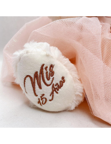 Oso de Peluche Quinceañera Kinnex 50.8 cm Burdeos con Vestido