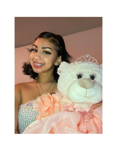 Oso de Peluche Quinceañera Kinnex 50.8 cm Burdeos con Vestido