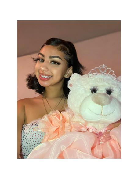 Oso de Peluche Quinceañera Kinnex 50.8 cm Burdeos con Vestido