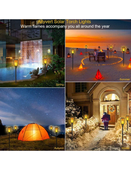 Aityvert Luces Solares 4 Paquete 109 cm Antorchas LED