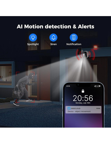Cámara de Seguridad Hiseeu Solar 4MP Inalámbrica 4 Unidades