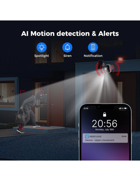 Cámara de Seguridad Hiseeu Solar 4MP Inalámbrica 4 Unidades