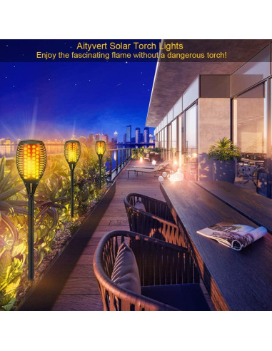 Aityvert Luces Solares 4 Paquete 109 cm Antorchas LED