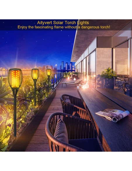 Aityvert Luces Solares 4 Paquete 109 cm Antorchas LED