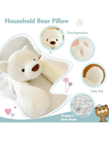 Osito de Peluche Grande Blanco Kawaii 120cm NXNYNZ
