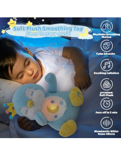 Juguete de Peluche Pingüino Emoin Azul con Respiración Realista 2
