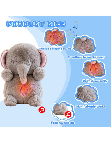Elefante de Peluche Calmante NXNYNZ 34.8x15.2x20.3cm