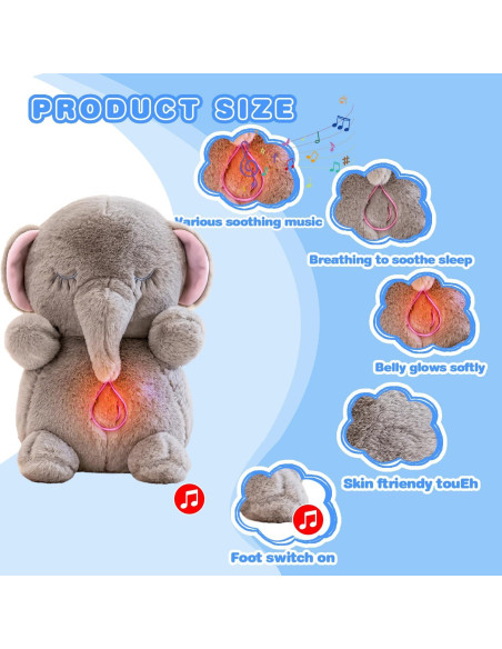 Elefante de Peluche Calmante NXNYNZ 34.8x15.2x20.3cm
