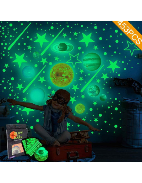 Calcomanías Brillantes Quanhaigou del Sistema Solar - 453 Piezas