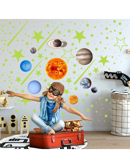 Calcomanías Brillantes Quanhaigou del Sistema Solar - 453 Piezas