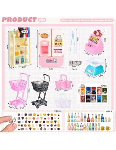 Juego de Rol Mini Supermercado 163 Piezas uimsao 2