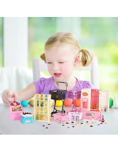 Juego de Rol Mini Supermercado 163 Piezas uimsao