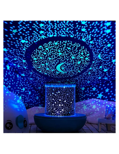 Proyector de Estrellas WINICE Luz Nocturna Azul 1W LED