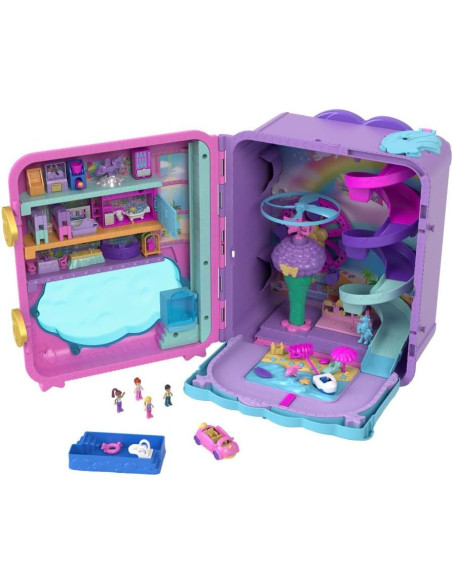 Muñecas Polly Pocket Resort Roll Away Mattel, 4 Muñecas, 1 Vehículo, 25+ Accesorios