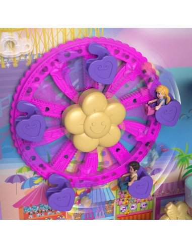 Muñecas Polly Pocket Resort Roll Away Mattel, 4 Muñecas, 1 Vehículo, 25+ Accesorios