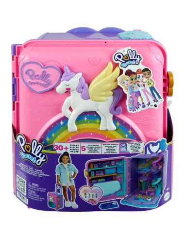 Muñecas Polly Pocket Resort Roll Away Mattel, 4 Muñecas, 1 Vehículo, 25+ Accesorios