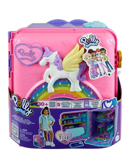 Muñecas Polly Pocket Resort Roll Away Mattel, 4 Muñecas, 1 Vehículo, 25+ Accesorios