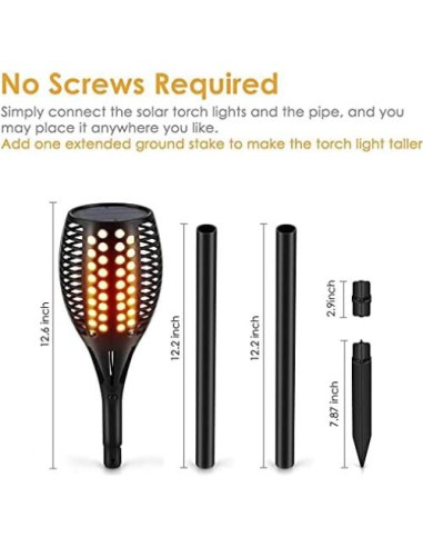 Antorchas Solares Aityvert 109 cm Paquete de 4 LED