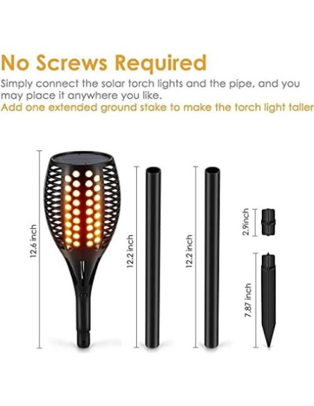 Antorchas Solares Aityvert 109 cm Paquete de 4 LED