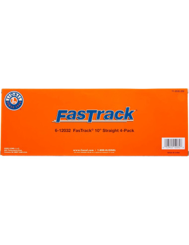 Pista Recta Lionel FasTrack 25.4 cm Eléctrica Paquete de 4