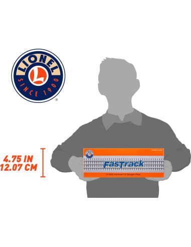 Pista Recta Lionel FasTrack 25.4 cm Eléctrica Paquete de 4