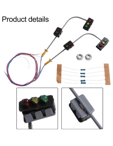 2 Semáforos LED Escala N Cloudpower 3 Luces Verde-Amarillo-Rojo