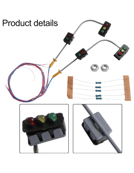 2 Semáforos LED Escala N Cloudpower 3 Luces Verde-Amarillo-Rojo