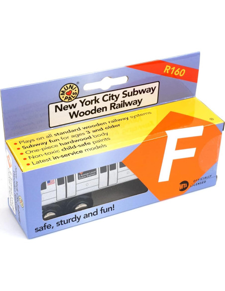 Tren de Madera Munipals Metro Nueva York Expreso F 12.7cm Tren de Madera Munipals Metro Nueva York Expreso F 12.7cm