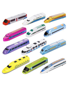 Set de 12 Trenes Bala de Tracción hacia Atrás Crelloci