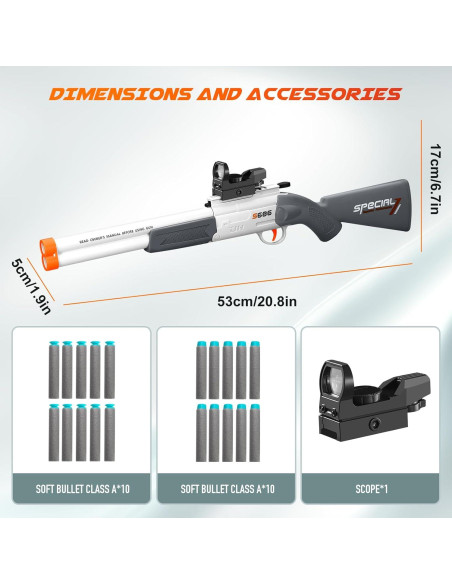 Escopeta de Juguete Shushuzz Doble Cañón 53 cm con Mira